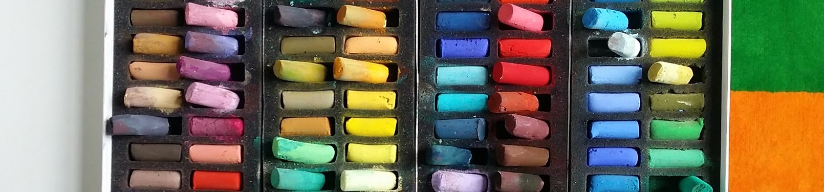 Colourful chalk pastels
